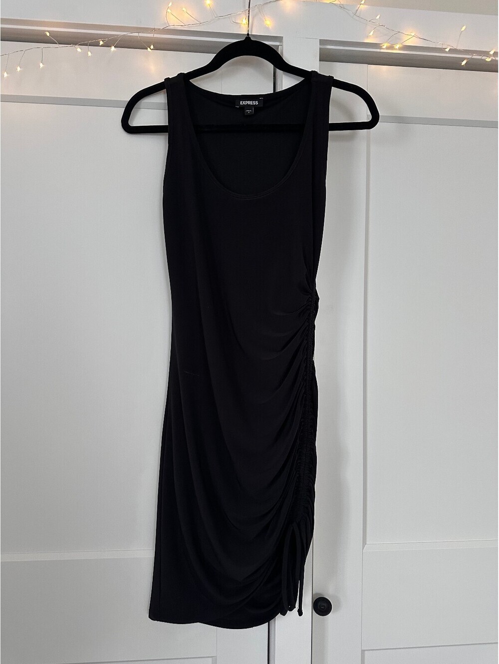 Express Black Sleeveless Ruched Bodycon Dress Size S